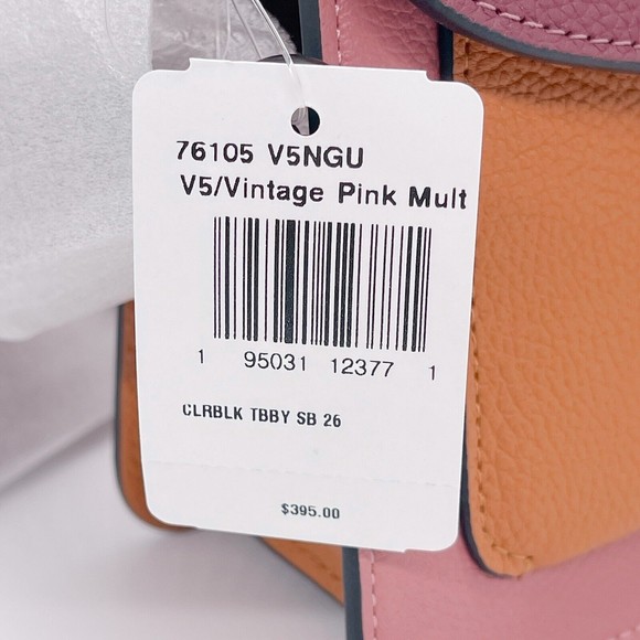 COACH TABBY Shoulder Bag 26 Vintage Pink Colorblock 76105 crossbody NWT $395 - Picture 9 of 10